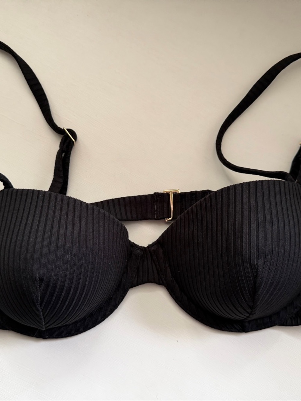 Madewell Black Ribbed Underwire Bikini